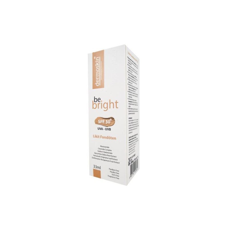 Dermoskin Be Bright SPF50 Likit Fondöten Medium 33ml