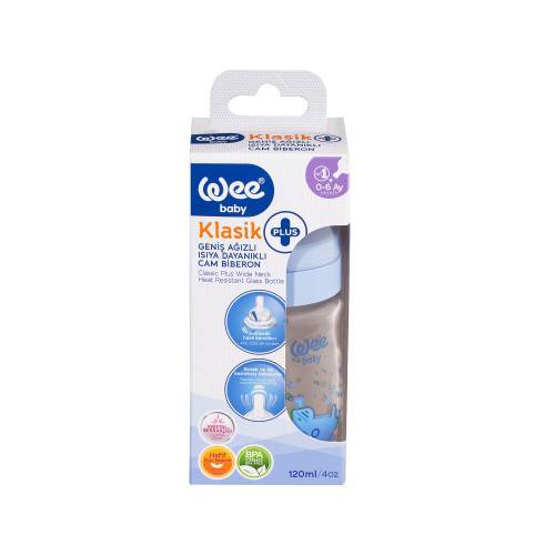 Wee Isıya Dayanıklı Geniş Ağızlı Cam Biberon 120 ml